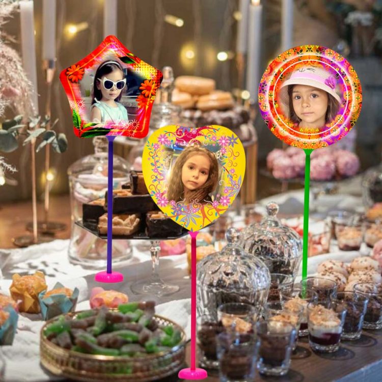 Decor Baloane Botez - Set 3 Baloane Personalizate - Candy Bar