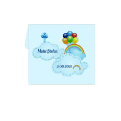 Plic bleu personalizat tematica norisori si baloane