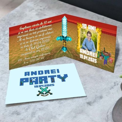 Invitatii Minecraft, invitatie Minecraft