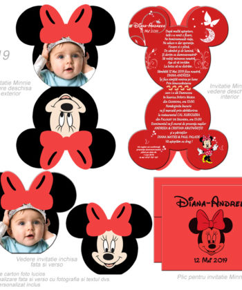 Invitatii Botez Minnie Mickey Mouse