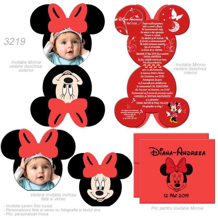 Invitatii Botez Minnie Mickey Mouse