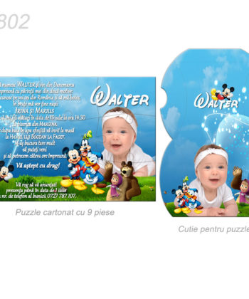 Invitatii Botez Puzzle Cartonat