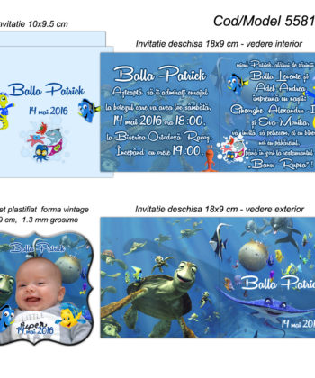 Invitatii personalizate cu magnet tematica marina