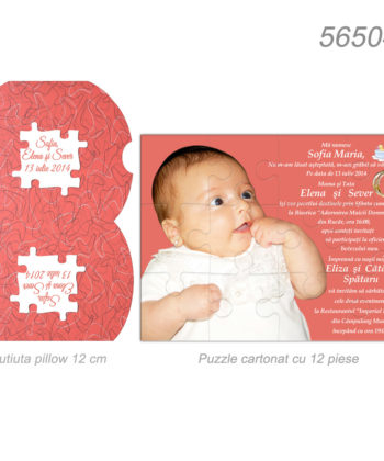 Invitatii Botez Puzzle Cartonat