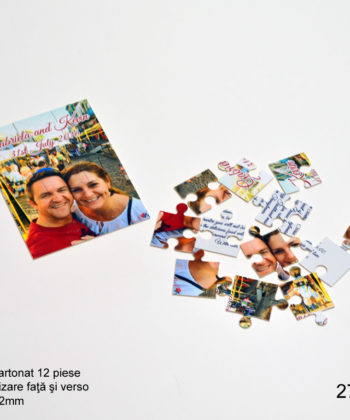 Invitatii Nunta Botez Puzzle 12 Piese Personalizare Fata Verso
