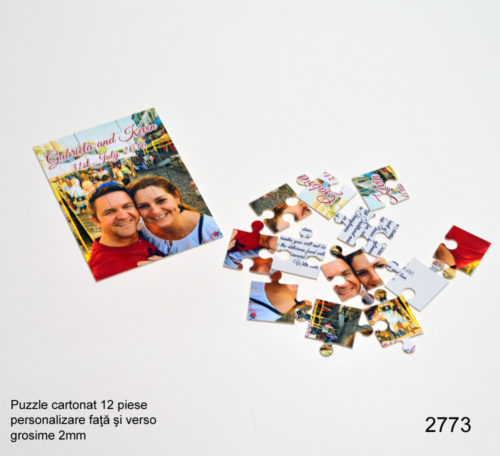 Invitatii Nunta Botez Puzzle 12 Piese Personalizare Fata Verso