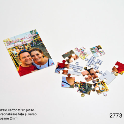 Invitatii Nunta Botez Puzzle 12 Piese Personalizare Fata Verso