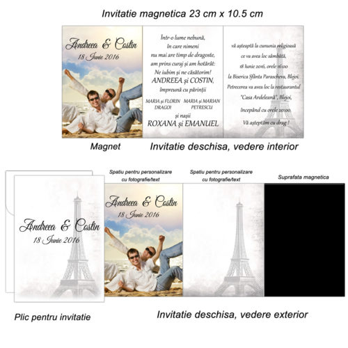 Invitatie magnetica Turnul Eiffel