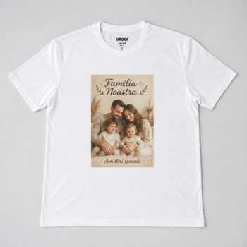 Tricou personalizat L cu poza si text prin sublimare