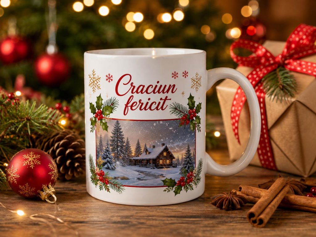 Cana Craciun personalizata cu poza si mesaj