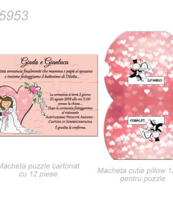Invitatii Nunta Puzzle Carton