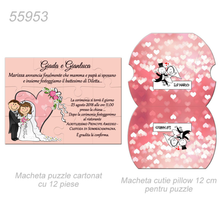 Invitatii Nunta Puzzle Carton