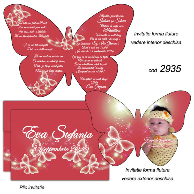Invitatii Forma Fluture