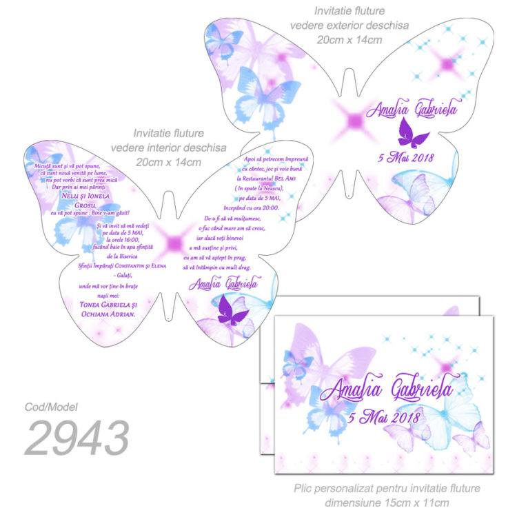 Invitatii Forma Fluture