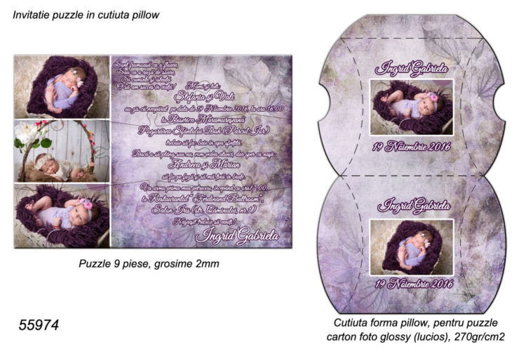 Invitatii Puzzle Personalizate Cu 3 Fotografii
