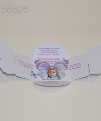 Invitatie Marturie Cutiuta Si Magnet Forma Fluture