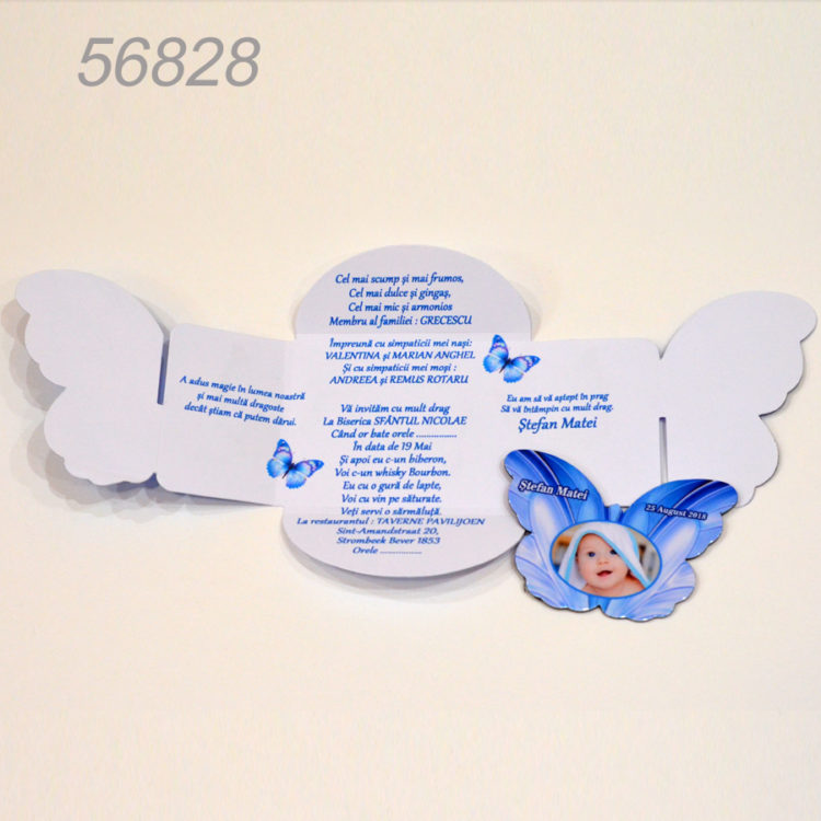 Invitatie Marturie Cutiuta Si Magnet Forma Fluture