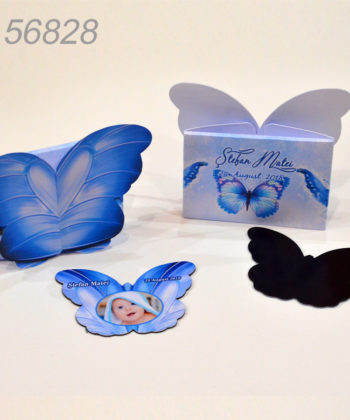 Invitatie Marturie Cutiuta Si Magnet Forma Fluture