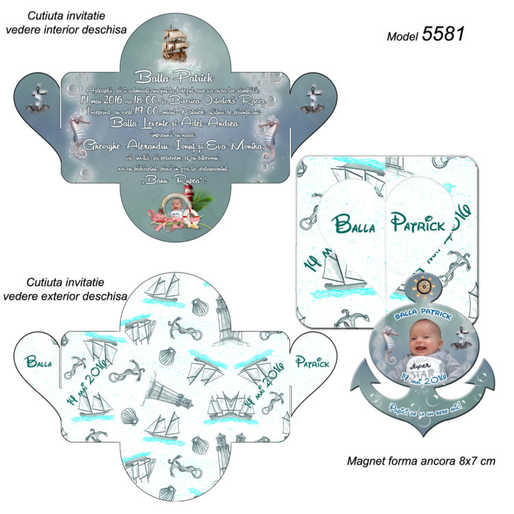 Invitatii Personalizate Cutiuta cu Magnet