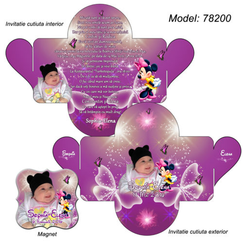 Invitatie personalizata Minnie Mouse