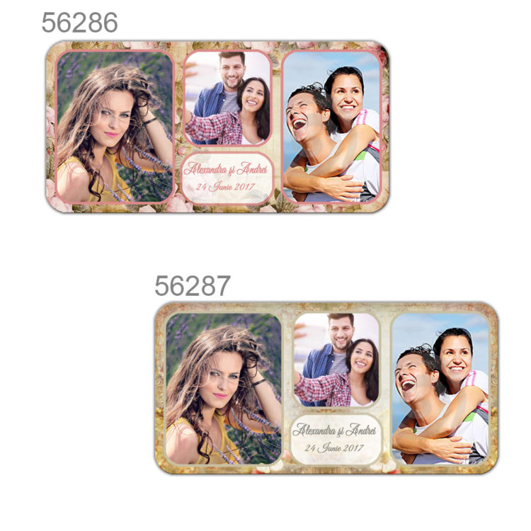 Marturii Magnetice Personalizate Cu Trei Fotografii