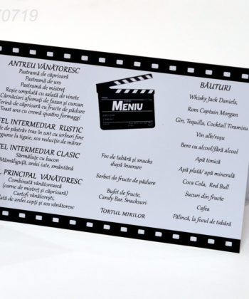 Numar masa si meniu tematica cinema