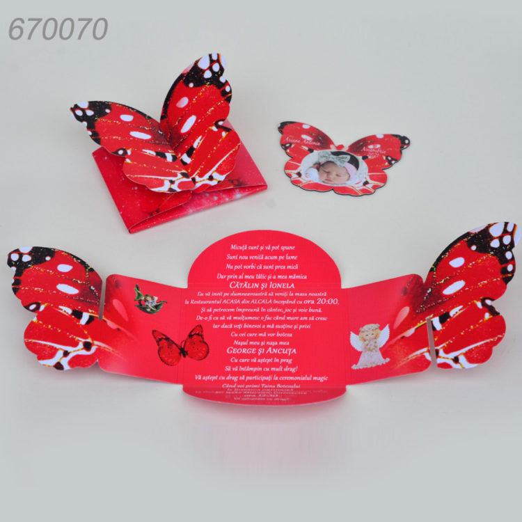 Invitatie Botez Cutie Fluture