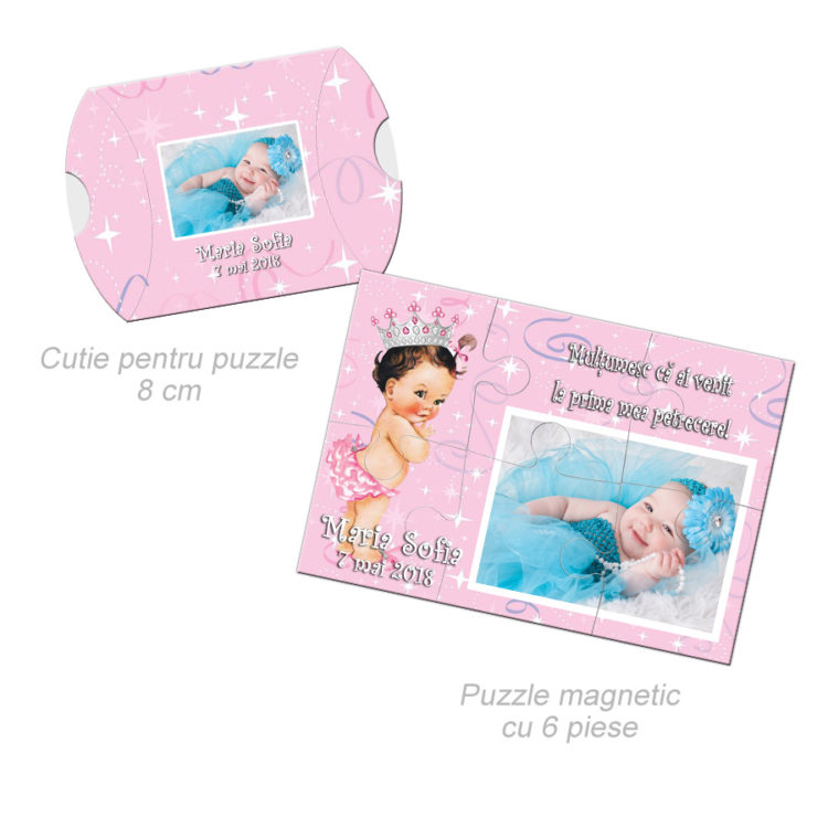 Marturii botez magnet puzzle 6 piese