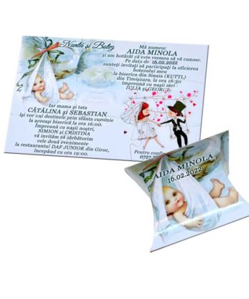 Invitatie puzzle pentru nunta si botez