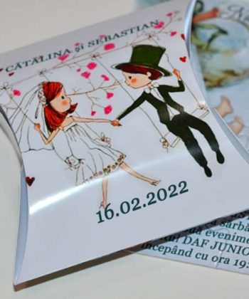 Invitatie puzzle pentru nunta si botez