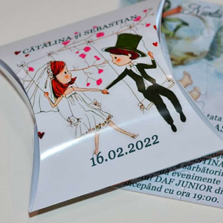 Invitatie puzzle pentru nunta si botez