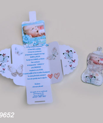 Invitatii Botez Cutie Cu Magnet Forma Biberon