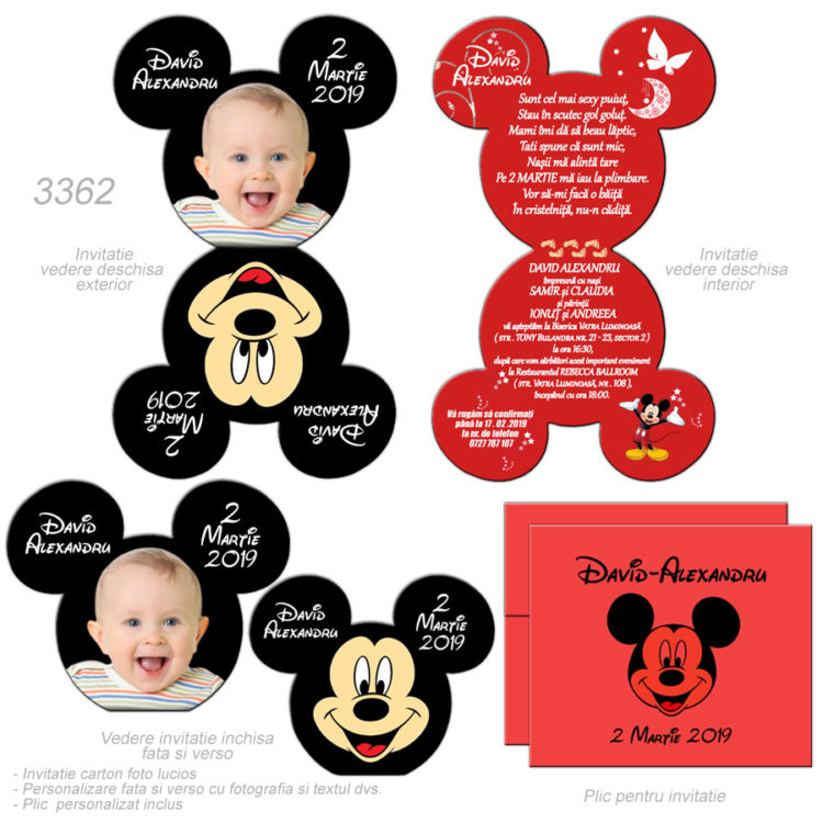 Invitatii Botez Minnie Mickey Mouse