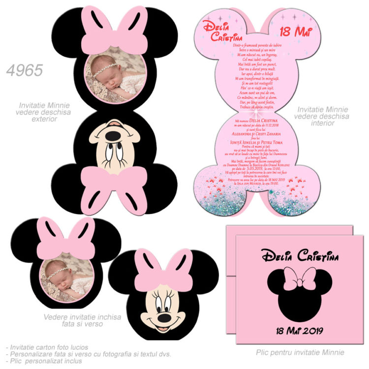 Invitatii Botez Minnie Mickey Mouse