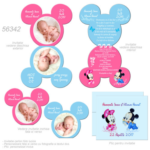 Invitatii Botez Minnie Mickey Mouse