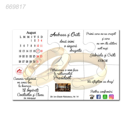 Invitatie Nunta Puzzle