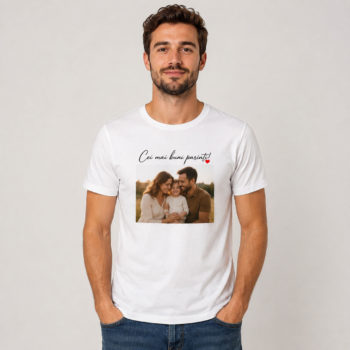 Tricou personalizat M cu poza si text prin sublimare