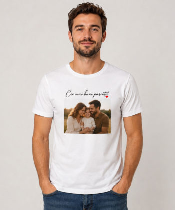 Tricou personalizat M cu poza si text prin sublimare