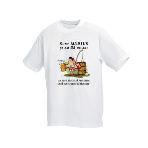 Tricou personalizat M cu poza si text realizat in Ploiesti