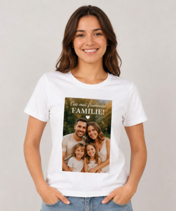 Tricou personalizat S cu poza si text prin sublimare