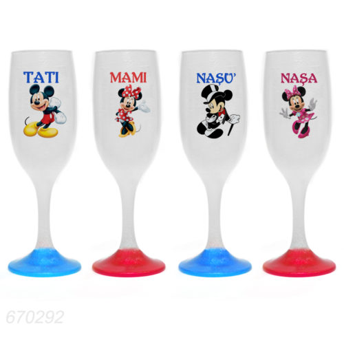 Pahare botez tematica Mickey si Minnie Mouse