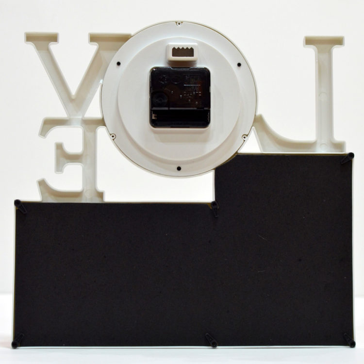 Ceas de perete, rama foto LOVE, personalizata cu doua fotografii 15x10 cm
