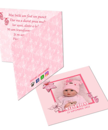 Invitatii botez fete nuanta roz