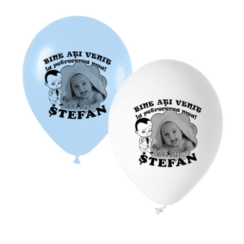 Set 12 baloane personalizate cu fotografie, tematica Baby Boss
