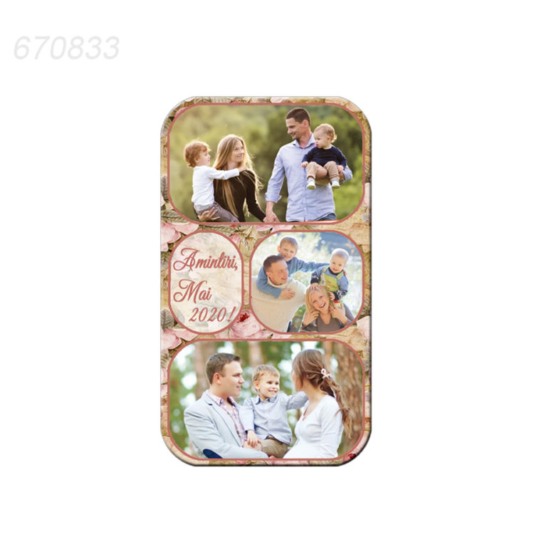 Magnet plastifiat personalizat cu 3 fotografii