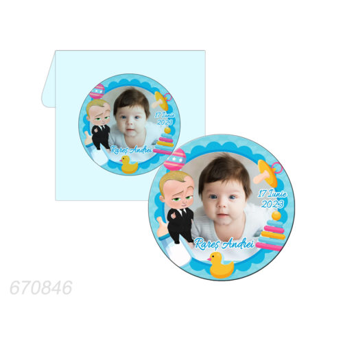 Marturie magnet forma rotunda tematica Baby Boss