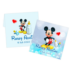 Invitatie Mickey Mouse 18x9 cm