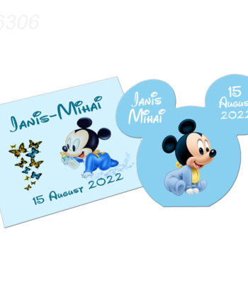 Invitatie Mickey Mouse cu plic bleu