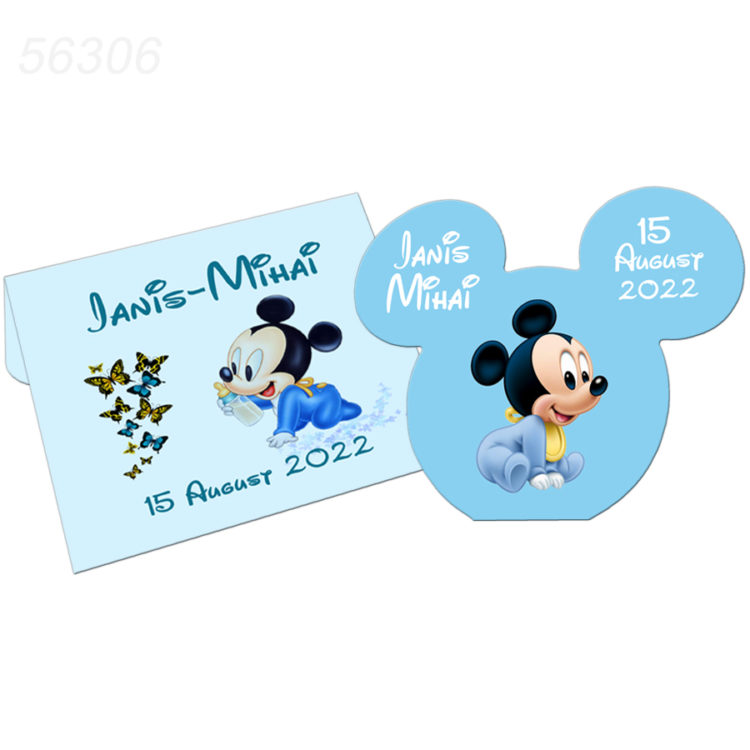 Invitatie Mickey Mouse cu plic bleu