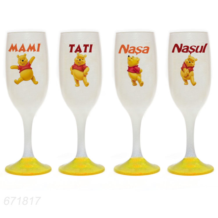 Pahare botez personalizate tematica Winnie the Pooh
